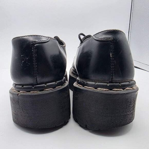 Gripfast Womens Black Platform Shoes Size 5 Made In England Leather Gothic - Picture 5 of 14